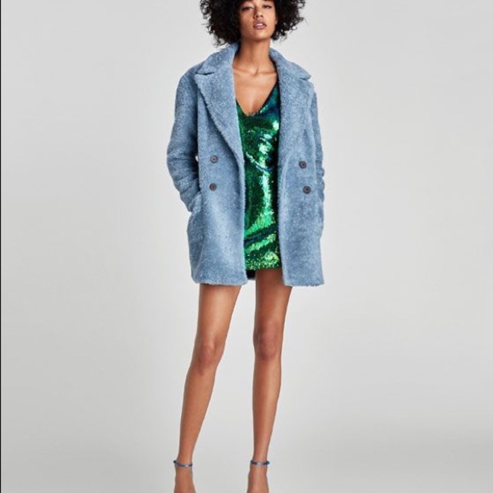 ZARA green sequined dress